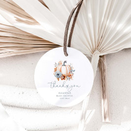 小さなカボチャが男の子の赤ちゃんシャワーの途中にある フェイバータグ