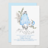 小さなカボチャが男の子の赤ちゃんシャワーの途中にある 招待状 (正面/裏面)