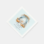 小さなカボチャが男の子の赤ちゃんシャワーを途中にある スタンダードカクテルナプキン (角)