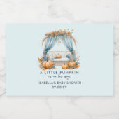 小さなカボチャが男の子の赤ちゃんシャワーを途中にある スパークリングワインラベル (シングルラベル)