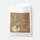 小さなカボチャが素朴な茶色のフローラに向かっている フェイバーバッグ (正面)