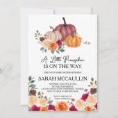 小さなカボチャが赤ちゃんのシャワーが侵入する途中にある 招待状 (正面)