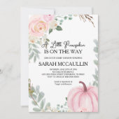 小さなカボチャが赤ちゃんのシャワーが侵入する途中にある 招待状 (正面)