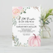 小さなカボチャが赤ちゃんのシャワーが侵入する途中にある 招待状 (スタンド正面)