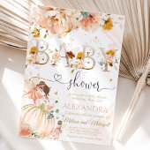 小さなカボチャが赤ちゃんのシャワーが侵入する途中にある 招待状