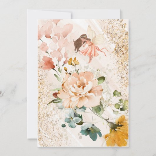 小さなカボチャが赤ちゃんのシャワーが侵入する途中にある 招待状 (裏面)