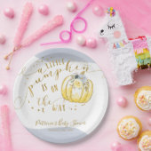 小さなカボチャが赤ちゃんシャワーのエレガント途中にある ペーパープレート (パーティー)