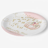 小さなカボチャが赤ちゃんシャワーのエレガント途中にある ペーパープレート (アングル)