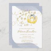 小さなカボチャが赤ちゃんシャワーのエレガント途中にある 招待状 (正面/裏面)