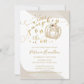 小さなカボチャが赤ちゃんシャワーのエレガント途中にある 招待状 (正面)