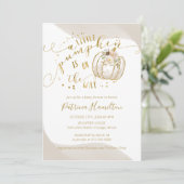 小さなカボチャが赤ちゃんシャワーのエレガント途中にある 招待状