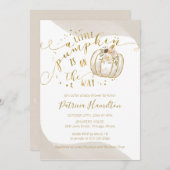 小さなカボチャが赤ちゃんシャワーのエレガント途中にある 招待状