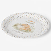 小さなカボチャが赤ちゃんシャワーのユニセックス途中にある ペーパープレート (アングル)