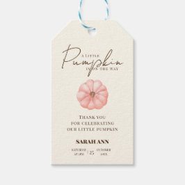 小さなカボチャが赤ちゃんシャワーの途中にある ギフトタグ