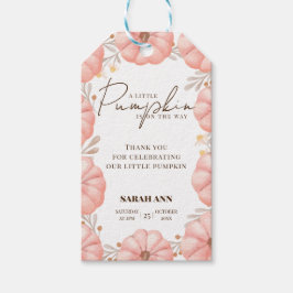 小さなカボチャが赤ちゃんシャワーの途中にある ギフトタグ