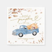 小さなカボチャが赤ちゃんシャワーの途中にある スタンダードカクテルナプキン (正面)