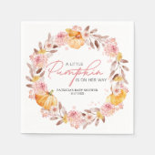 小さなカボチャが赤ちゃんシャワーの途中にある スタンダードカクテルナプキン (正面)