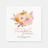 小さなカボチャが赤ちゃんシャワーの途中にある スタンダードカクテルナプキン (正面)