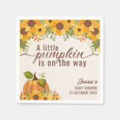 小さなカボチャが赤ちゃんシャワーの途中にある スタンダードカクテルナプキン (正面)