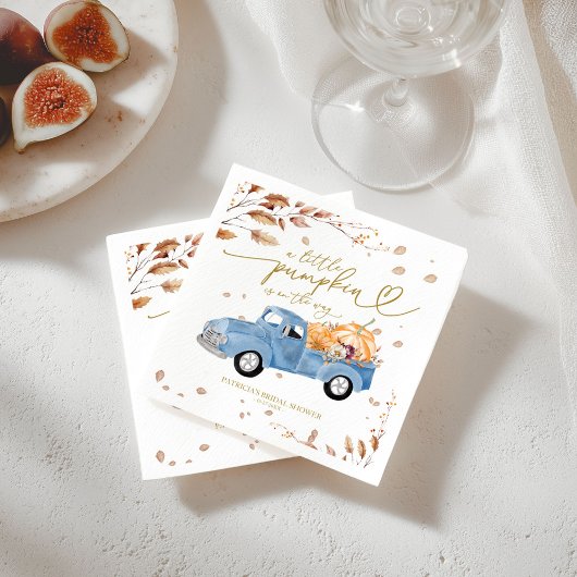 小さなカボチャが赤ちゃんシャワーの途中にある スタンダードカクテルナプキン