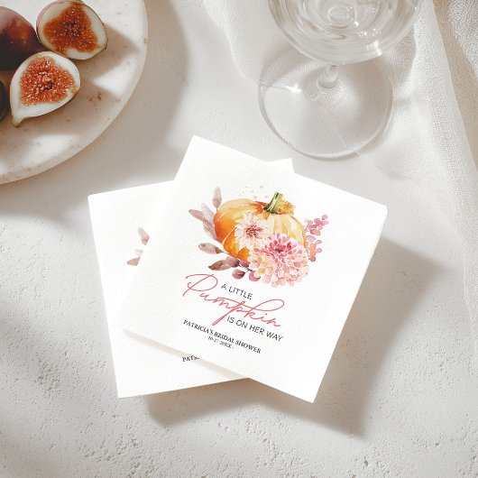 小さなカボチャが赤ちゃんシャワーの途中にある スタンダードカクテルナプキン