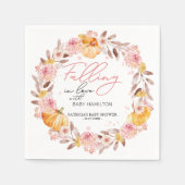 小さなカボチャが赤ちゃんシャワーの途中にある スタンダードカクテルナプキン (正面)