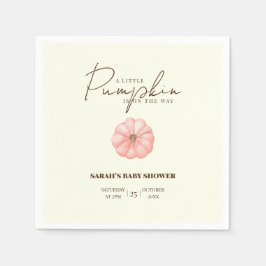 小さなカボチャが赤ちゃんシャワーの途中にある スタンダードカクテルナプキン