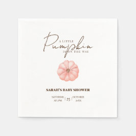 小さなカボチャが赤ちゃんシャワーの途中にある スタンダードカクテルナプキン