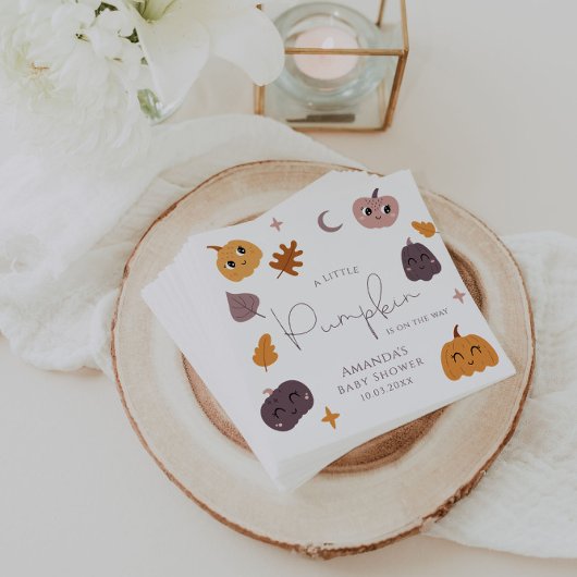 小さなカボチャが赤ちゃんシャワーの途中にある スタンダードランチョンナプキン