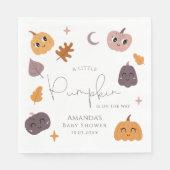 小さなカボチャが赤ちゃんシャワーの途中にある スタンダードランチョンナプキン (正面)