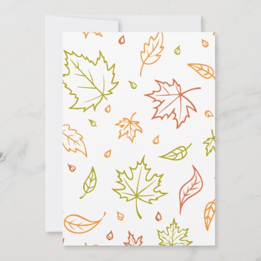 小さなカボチャが赤ちゃんシャワーの途中にある セーブザデート (裏面)