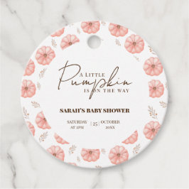 小さなカボチャが赤ちゃんシャワーの途中にある フェイバータグ