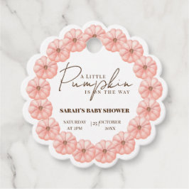 小さなカボチャが赤ちゃんシャワーの途中にある フェイバータグ