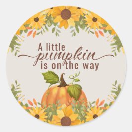 小さなカボチャが赤ちゃんシャワーの途中にある ラウンドシール