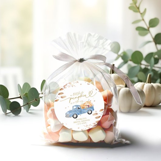 小さなカボチャが赤ちゃんシャワーの途中にある ラウンドシール