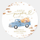 小さなカボチャが赤ちゃんシャワーの途中にある ラウンドシール (正面)