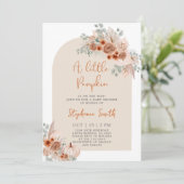 小さなカボチャが赤ちゃんシャワーの途中にある 招待状 (スタンド正面)