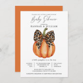 小さなカボチャが赤ちゃんシャワーの途中にある 招待状 (正面/裏面)