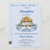 小さなカボチャが赤ちゃんシャワーの途中にある 招待状 (正面/裏面)