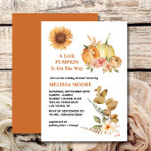 小さなカボチャが赤ちゃんシャワーの途中にある 招待状