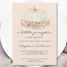 小さなカボチャが赤ちゃんシャワーの途中にある