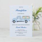 小さなカボチャが赤ちゃんシャワーの途中にある 招待状 (スタンド正面)