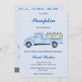 小さなカボチャが赤ちゃんシャワーの途中にある 招待状 (正面/裏面)
