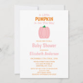 小さなカボチャが赤ちゃんシャワーの途中にある 招待状 (正面)