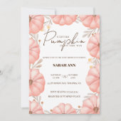 小さなカボチャが赤ちゃんシャワーの途中にある 招待状 (正面)