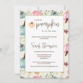 小さなカボチャが赤ちゃんシャワー秋に行く 招待状 (正面)