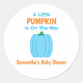 小さなカボチャが近づいている ラウンドシール (正面)