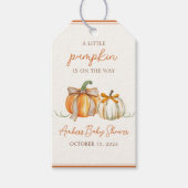 小さなカボチャが途中だ!秋ベビーシャワー ギフトタグ (正面)
