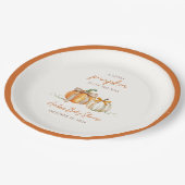 小さなカボチャが途中だ！秋ベビーシャワー ペーパープレート (アングル)