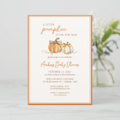 小さなカボチャが途中だ!秋ベビーシャワー 招待状 (スタンド正面)